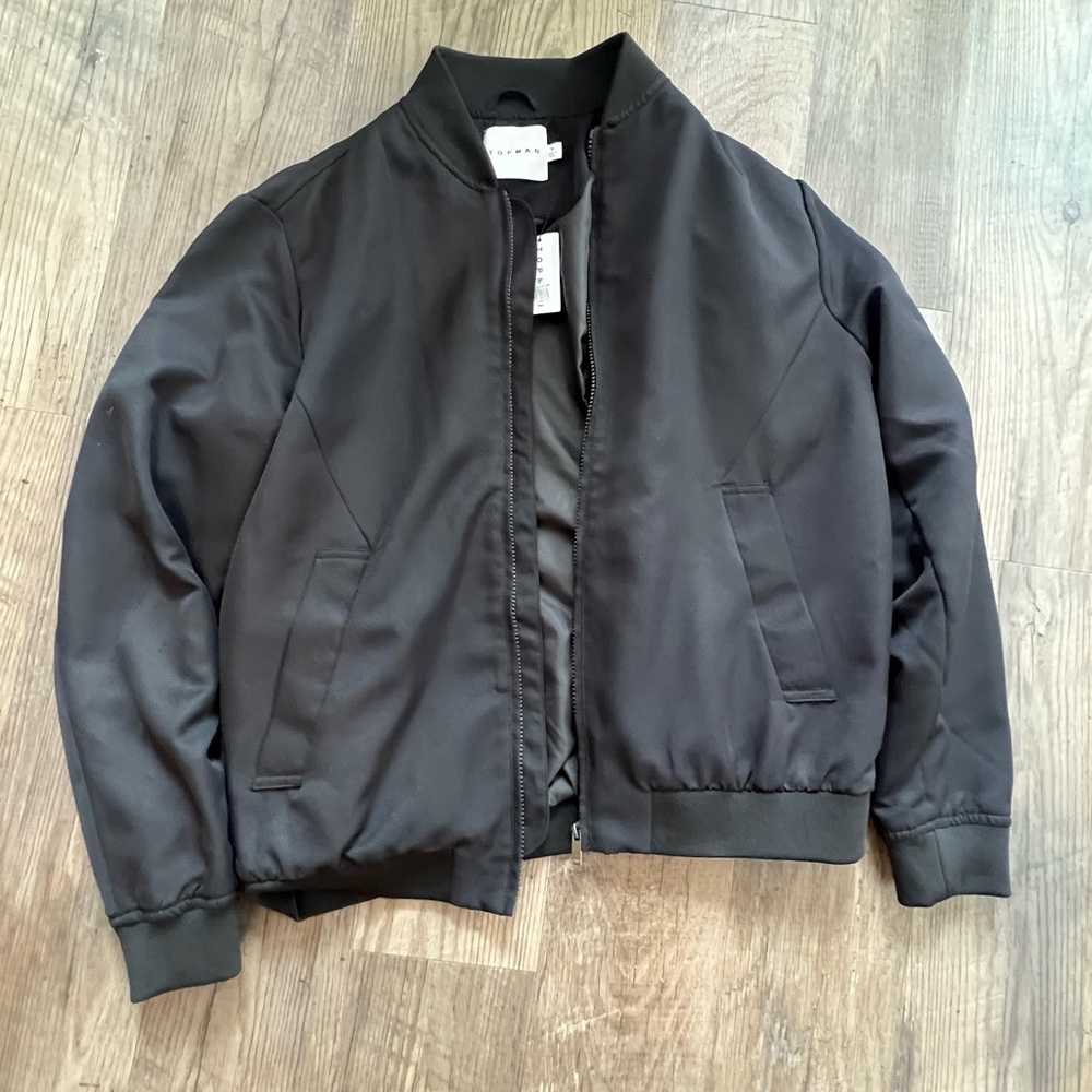 Topman Black Bomber Jacket - New With Tags